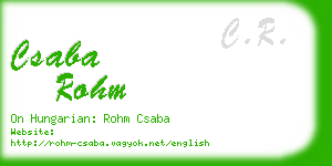 csaba rohm business card